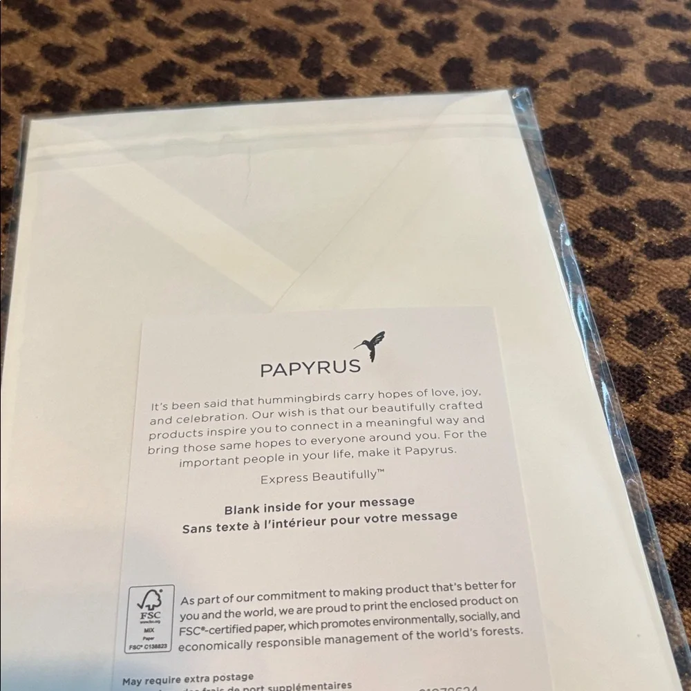 🆕Papyrus Mirrored Holographic Monstera Leaf Greeting Card